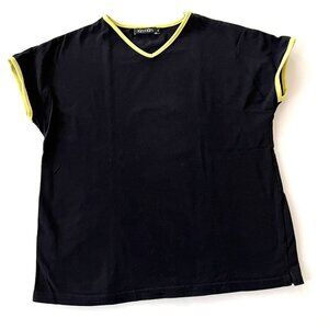 Kin+Kin Black V-neck Tee, Runs Small